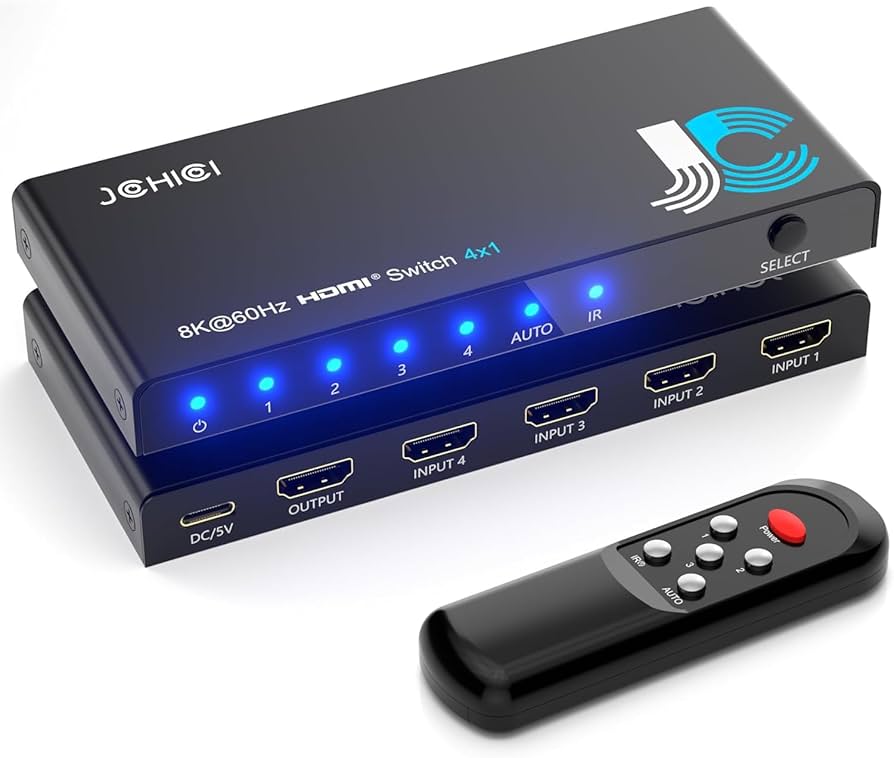 テレビ CLUX-C21C 8x1 HDMI Switcher Amazon.com: HDMI 2.1 Switch 4 in 1 Out 8K@60Hz 4K@120Hz, 4